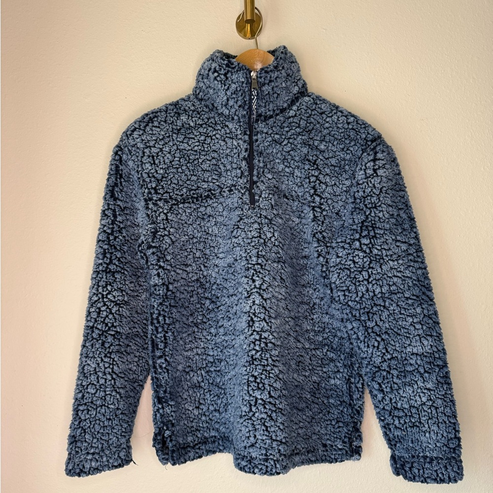 Boxercraft Blue Sherpa Quarter Zip Pullover Fleece Cozy Soft Jacket Women’s XS